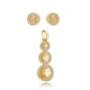 Conjunto Brinco e Pingente Rutilo Banhado a Ouro 18K