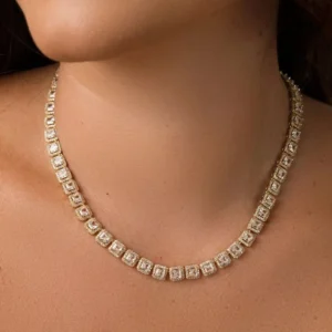 Colar Riviera com Zircônias Transparentes Banhado a Ouro 18K