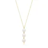 Colar Pilar com Pérola Biwa Banhado em Ouro 18K 60 Cm