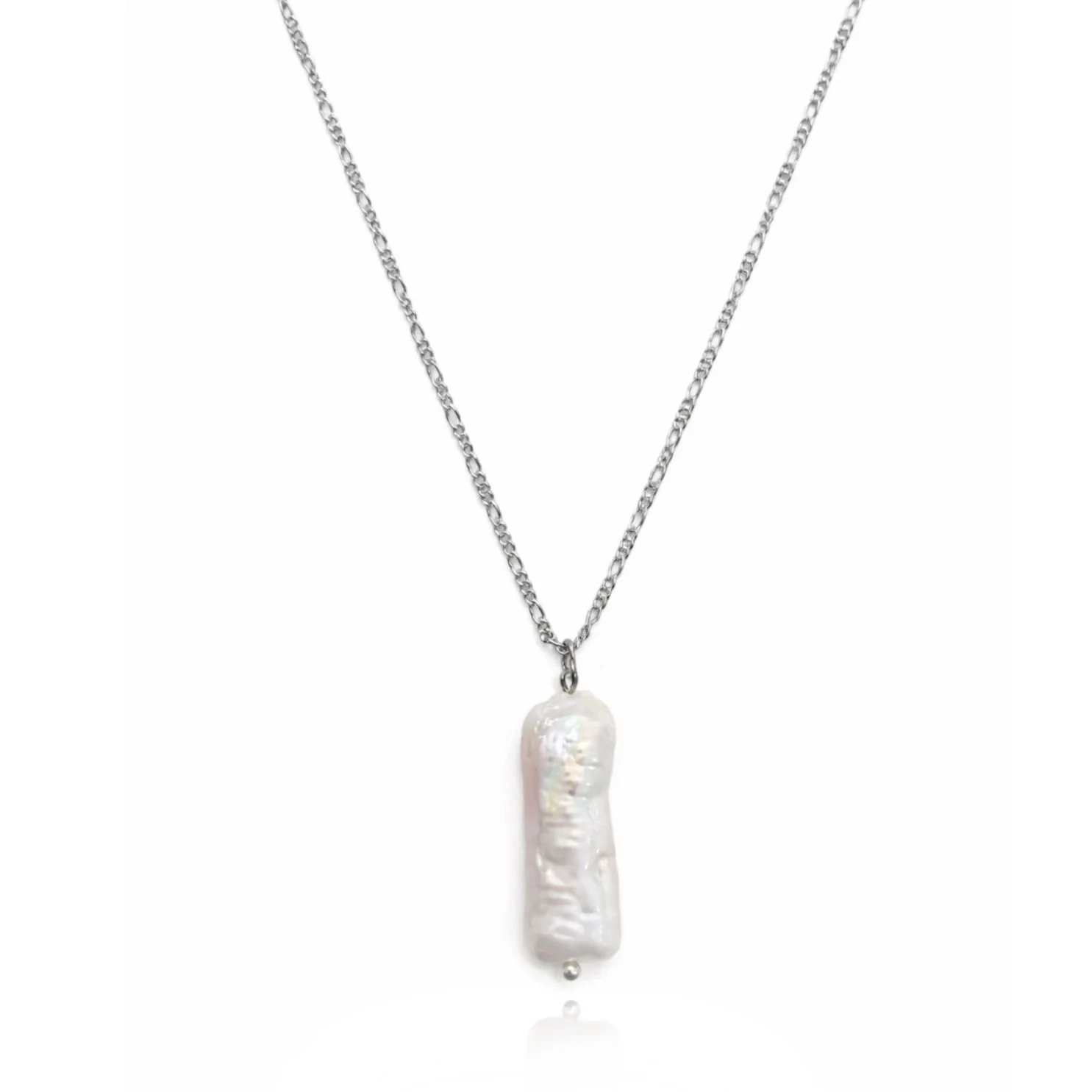 Colar Pilar com Pérolas Biwa Palito Naturais Banhado a Diamante