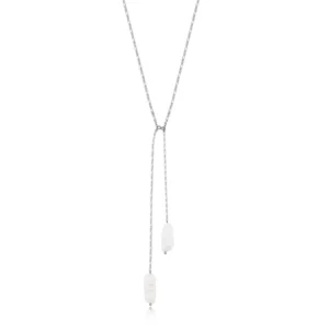 Colar Pilar com Pérolas Palito Naturais Banhado a Diamante